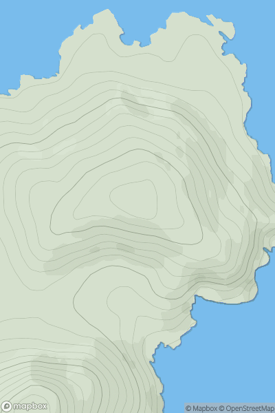 Thumbnail image for Beinn a' Tuath [North Uist, South Uist and Nearby Islands] [NF867352] showing contour plot for surrounding peak